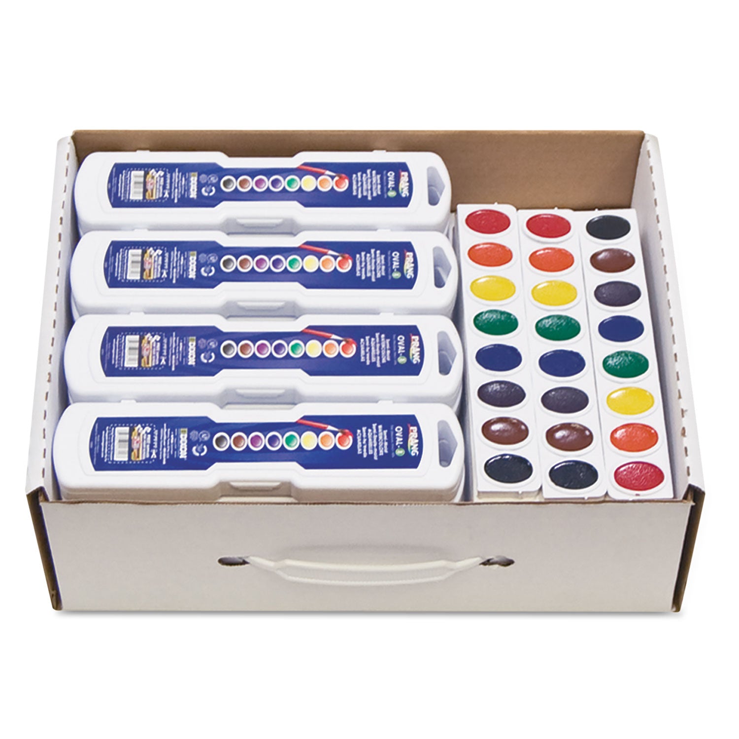 Professional Watercolor Master Pack: 24 Eight-Color Palette Sets and 12 Eight-Color Refill Strips, Assorted Colors - 