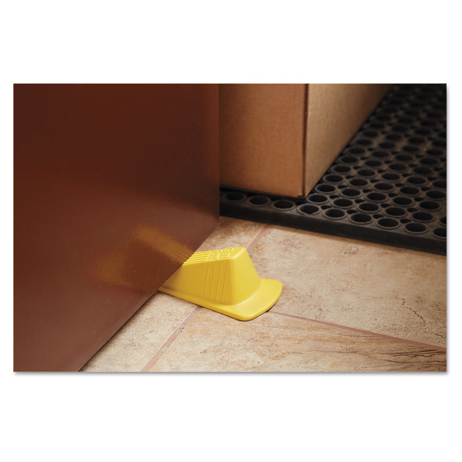 Giant Foot Doorstop, No-Slip Rubber Wedge, 3.5w x 6.75d x 2h, Safety Yellow - 