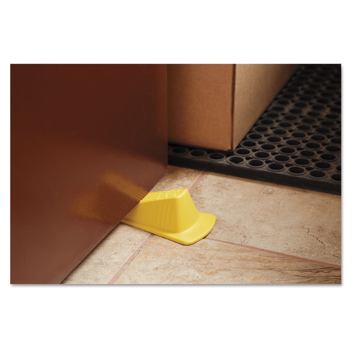 Giant Foot Doorstop, No-Slip Rubber Wedge, 3.5w x 6.75d x 2h, Safety Yellow - 2