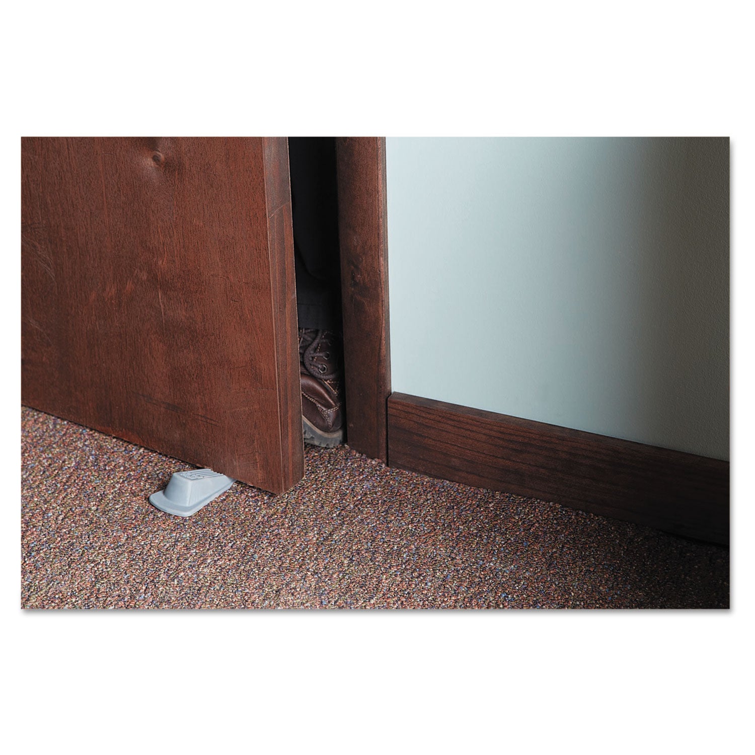 Big Foot Doorstop, No Slip Rubber Wedge, 2.25w x 4.75d x 1.25h, Gray - 