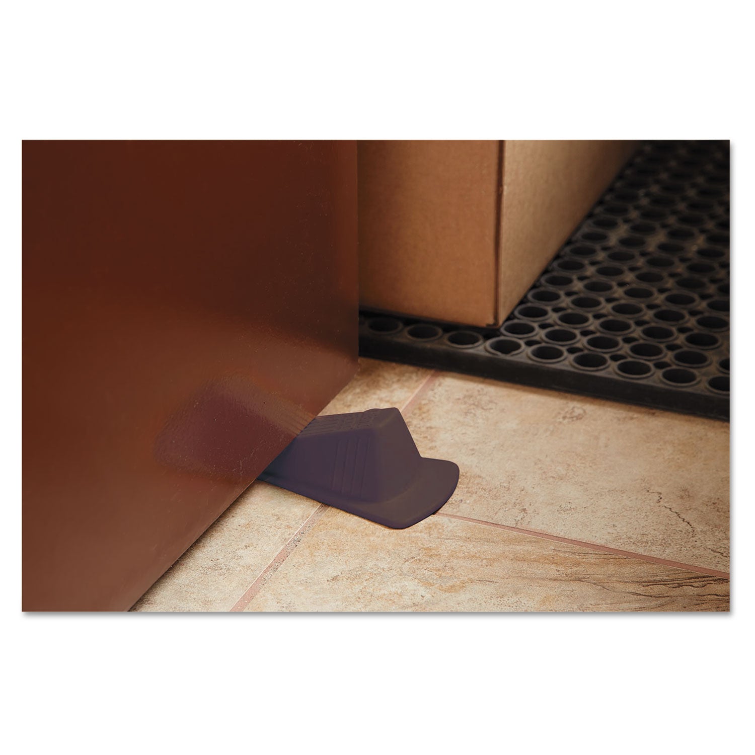 Giant Foot Doorstop, No-Slip Rubber Wedge, 3.5w x 6.75d x 2h, Brown - 