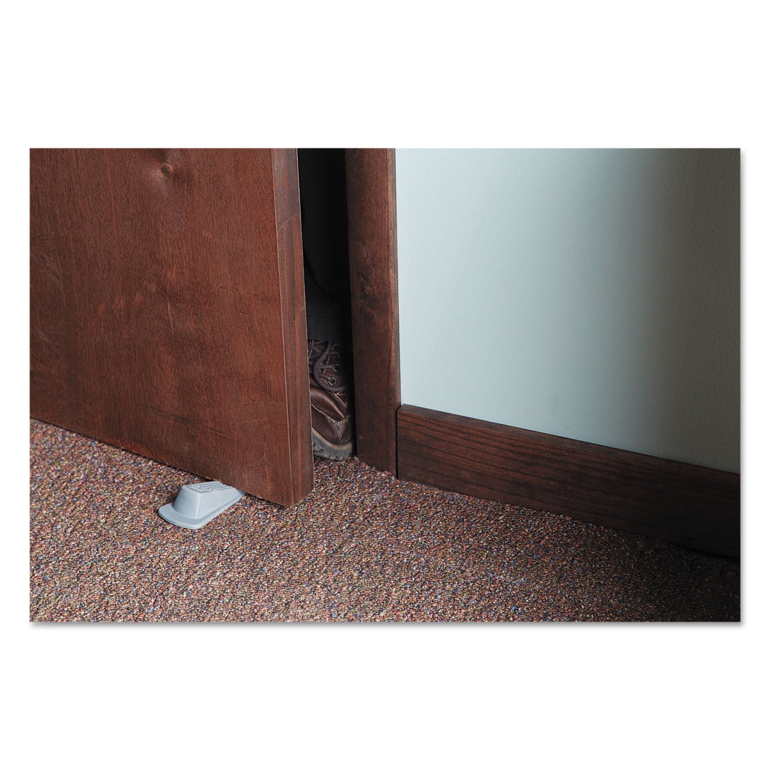 Big Foot Doorstop, No Slip Rubber Wedge, 2.25w x 4.75d x 1.25h, Gray, 2/Pack - 