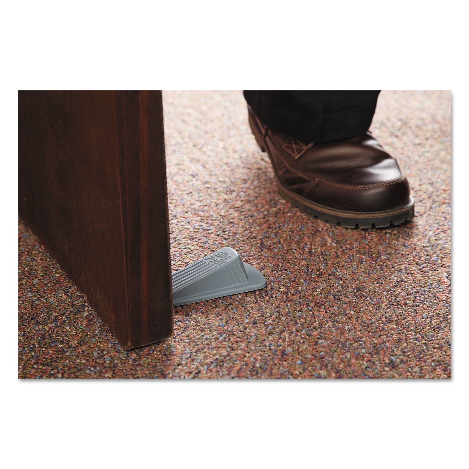 Big Foot Doorstop, No Slip Rubber Wedge, 2.25w x 4.75d x 1.25h, Gray, 2/Pack - 
