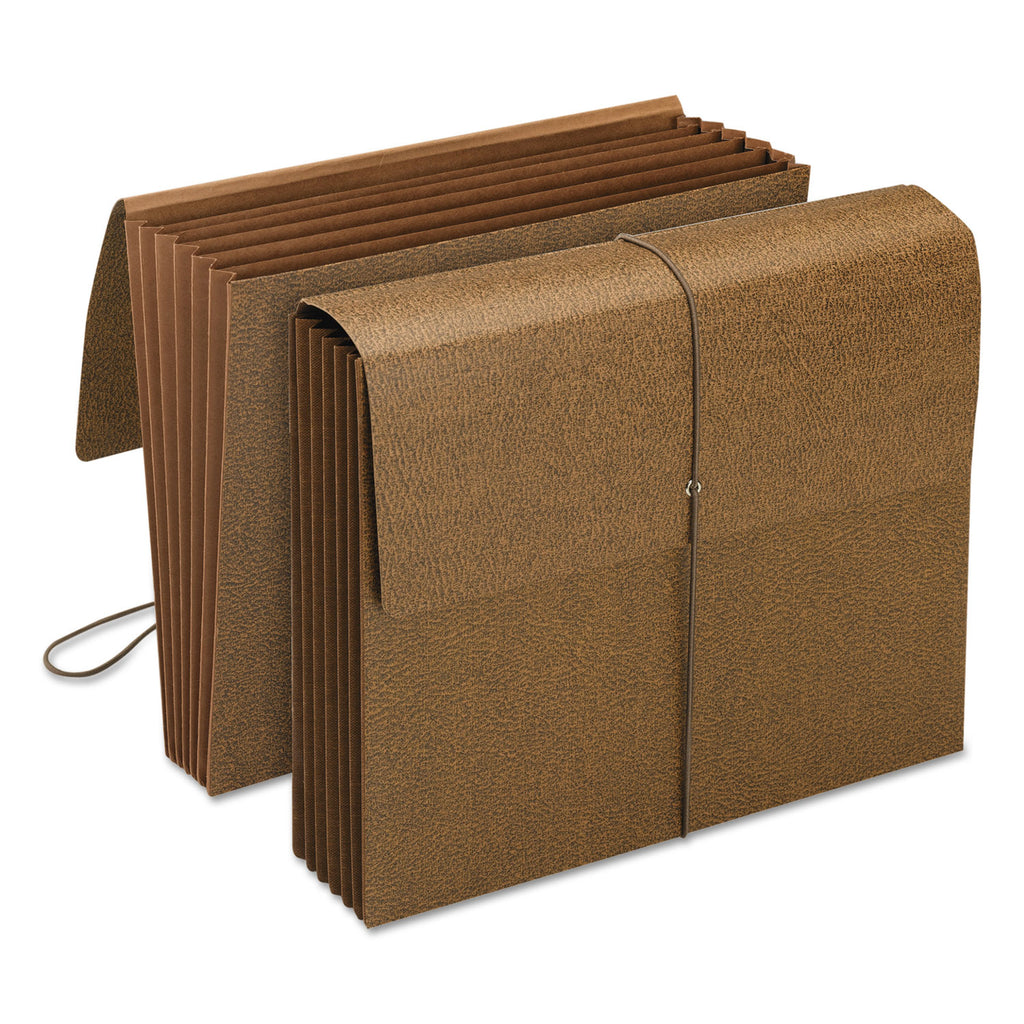 Classic 5.25" Expansion Partition Wallet with Tyvek Gusset Top and Elastic Cord, 6 Sections, Letter Size, Redrope, 10/Box - 