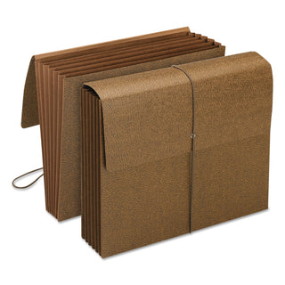 Classic 5.25" Expansion Partition Wallet with Tyvek Gusset Top and Elastic Cord, 6 Sections, Letter Size, Redrope, 10/Box - 