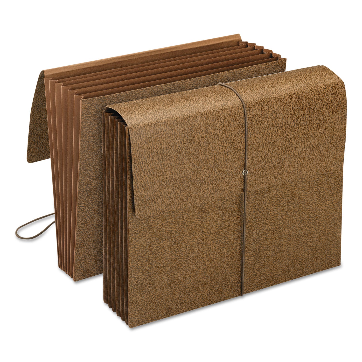 Classic 5.25" Expansion Partition Wallet with Tyvek Gusset Top and Elastic Cord, 6 Sections, Letter Size, Redrope, 10/Box - 