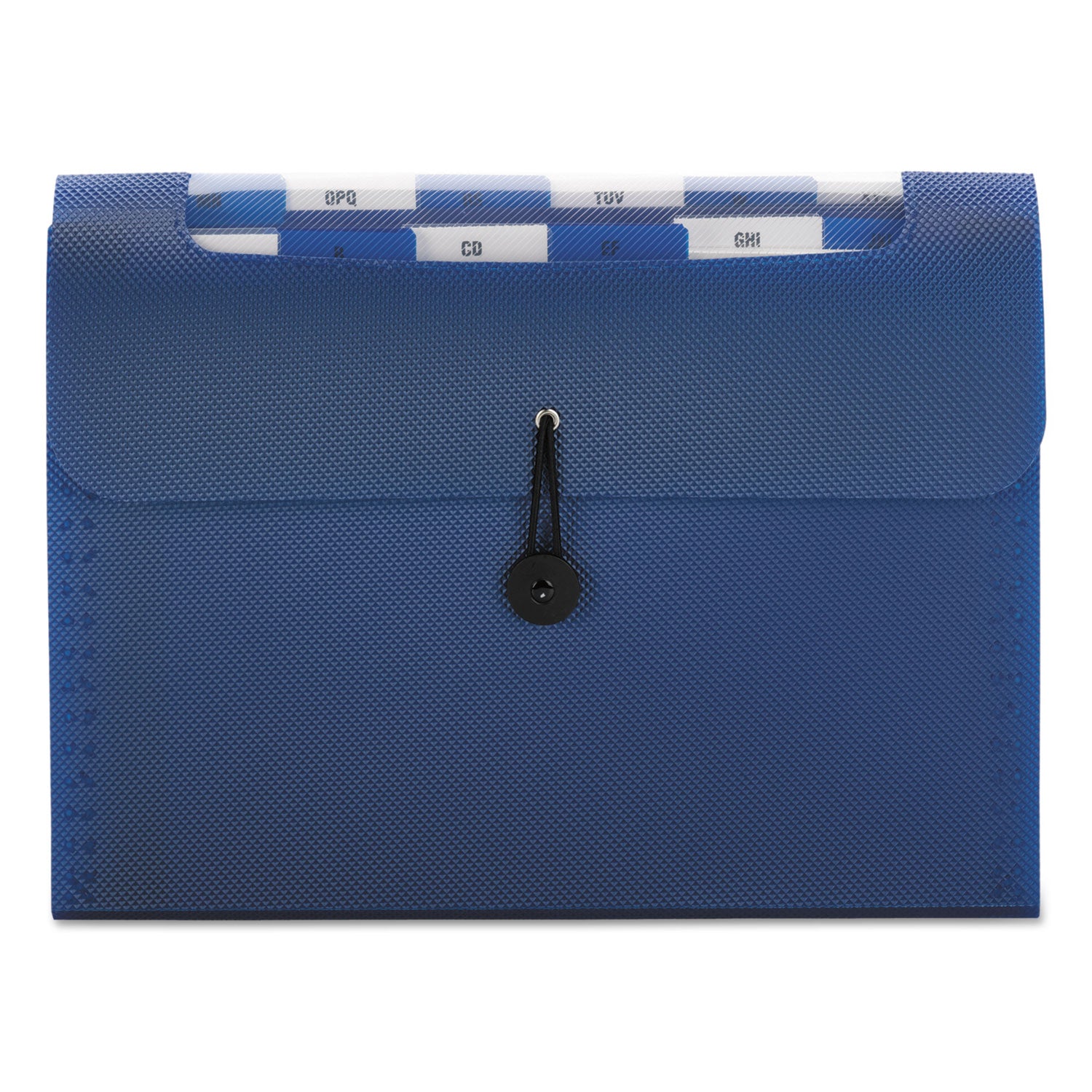 Step Index Organizer, 12 Sections, Cord/Hook Closure, 1/6-Cut Tabs, Letter Size, Navy