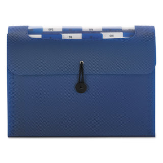 Step Index Organizer, 12 Sections, Cord/Hook Closure, 1/6-Cut Tabs, Letter Size, Navy