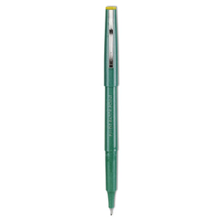 Razor Point Fine Line Porous Point Pen, Stick, Extra-Fine 0.3 mm, Green Ink, Green Barrel, Dozen