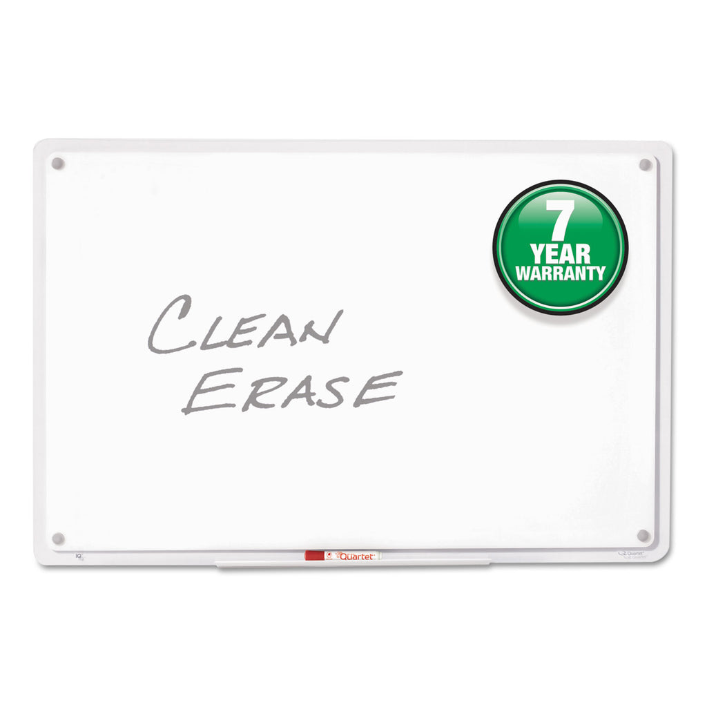 iQ Total Erase Translucent-Edge Board, 11 x 7, White Surface, Clear Plastic Frame - 