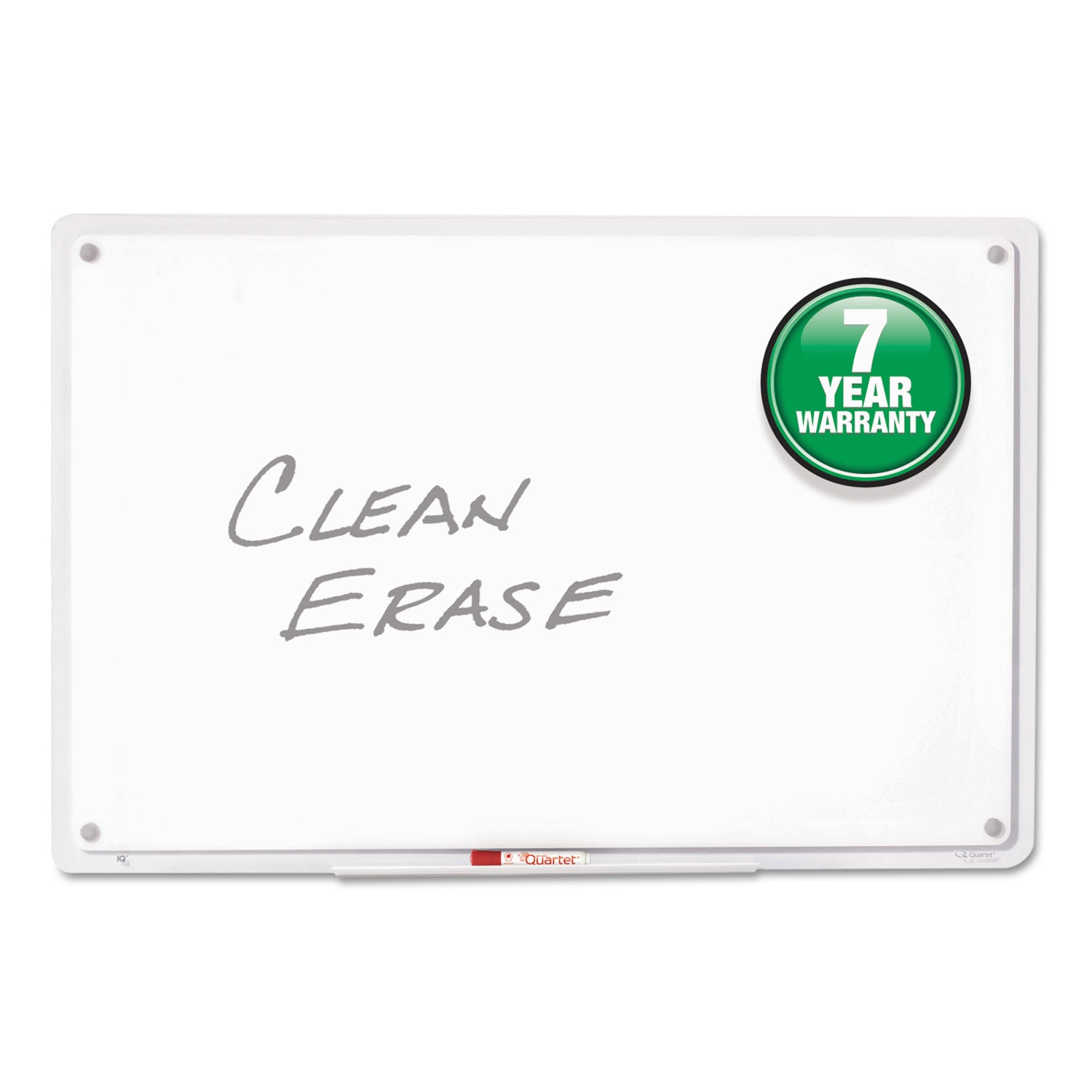 iQ Total Erase Translucent-Edge Board, 11 x 7, White Surface, Clear Plastic Frame - 