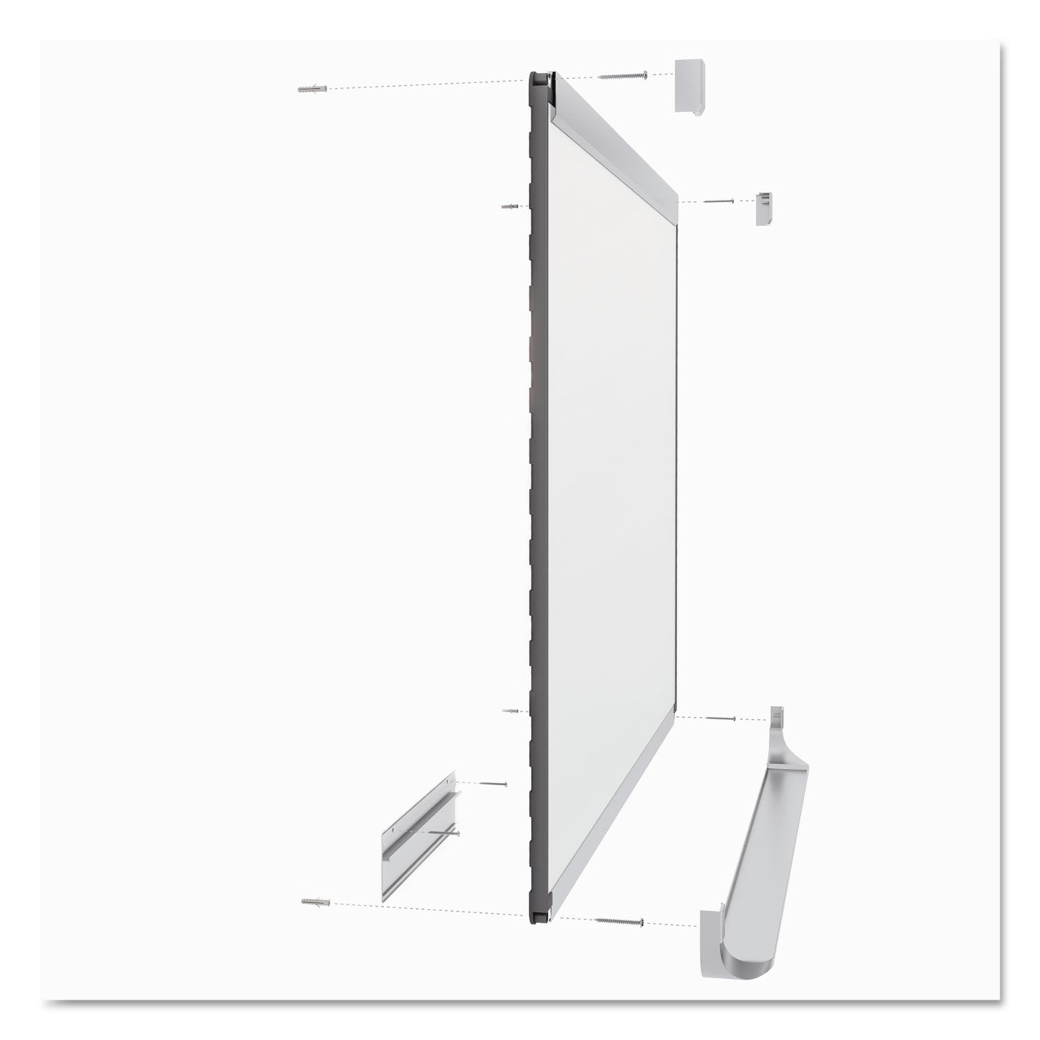 Prestige 2 DuraMax Magnetic Porcelain, 96 x 48, White Surface, Silver Aluminum/Plastic Frame - 