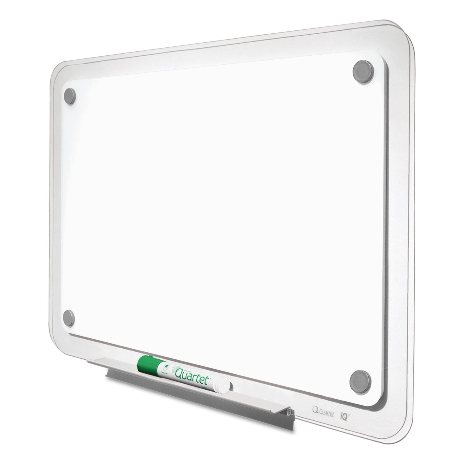 iQ Total Erase Translucent-Edge Board, 36 x 23, White Surface, Clear Plastic Frame - 