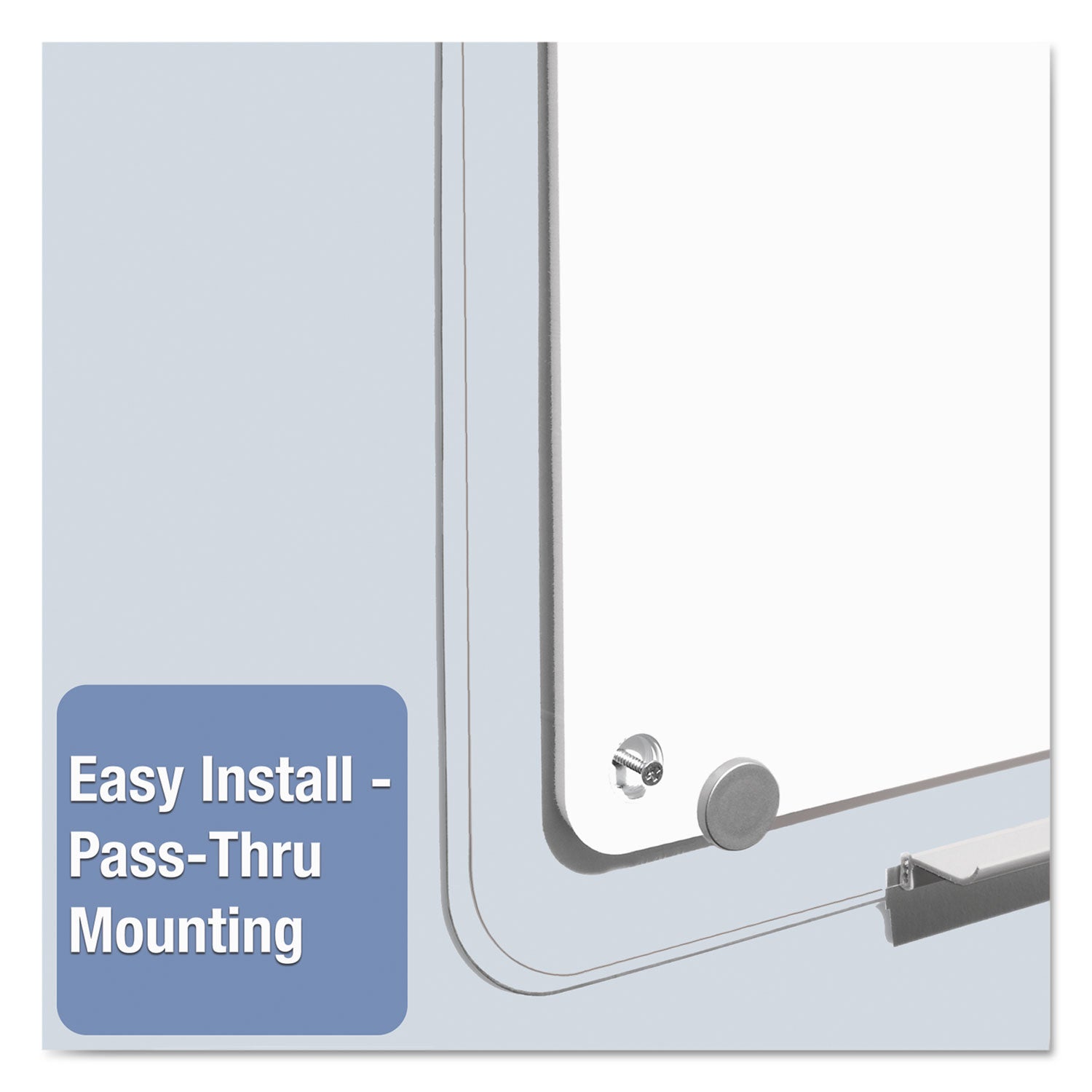 iQ Total Erase Translucent-Edge Board, 36 x 23, White Surface, Clear Plastic Frame - 