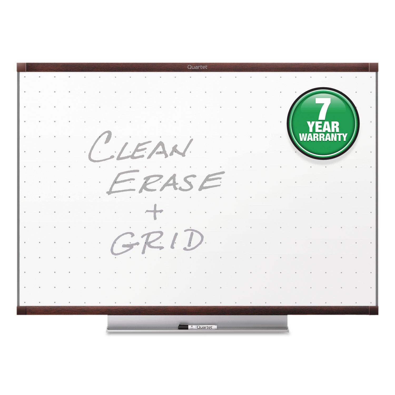 Prestige 2 Total Erase Whiteboard, 72 x 48, White Surface, Mahogany Fiberboard/Plastic Frame - 
