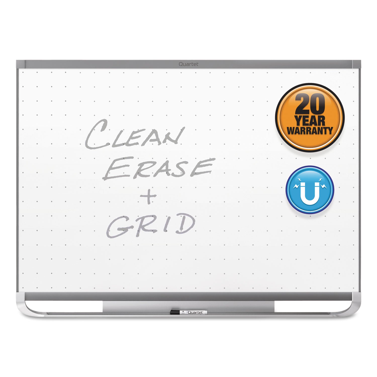 Prestige 2 Magnetic Total Erase Whiteboard, 48 x 36, White Surface, Graphite Fiberboard/Plastic Frame - 