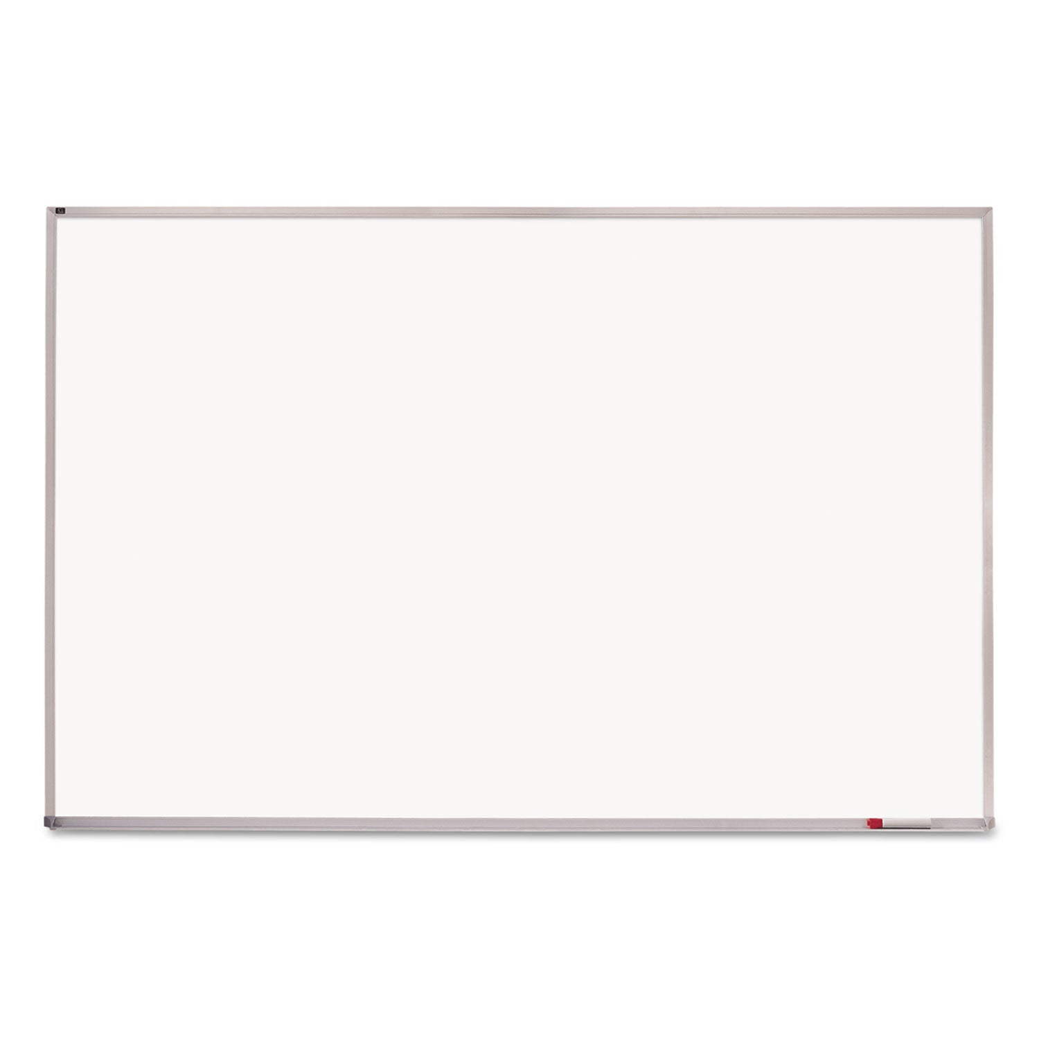 Porcelain Magnetic Whiteboard, 96 x 48, White Surface, Silver Aluminum Frame - 