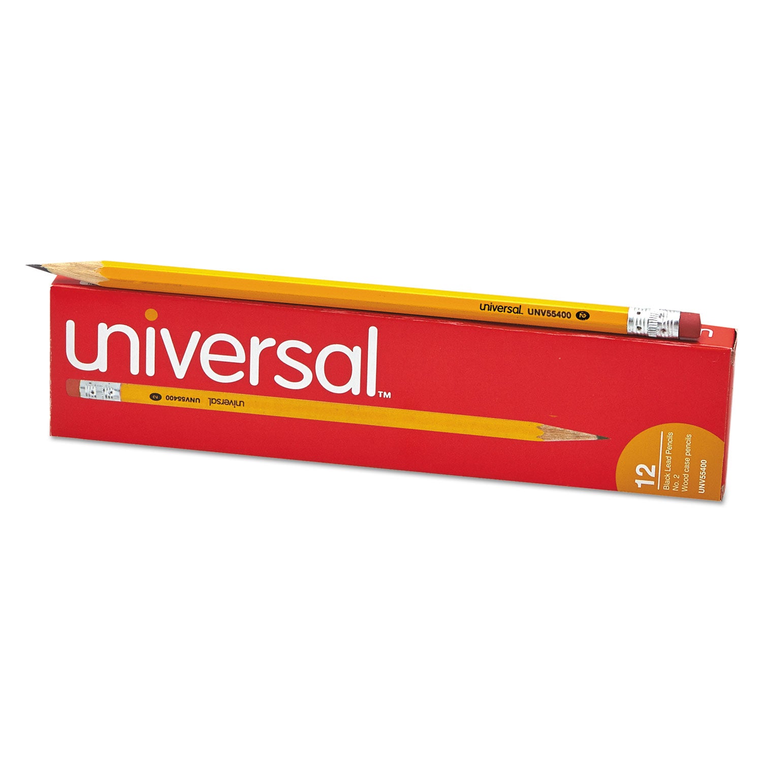 #2 Woodcase Pencil, HB (#2), Black Lead, Yellow Barrel, Dozen - 