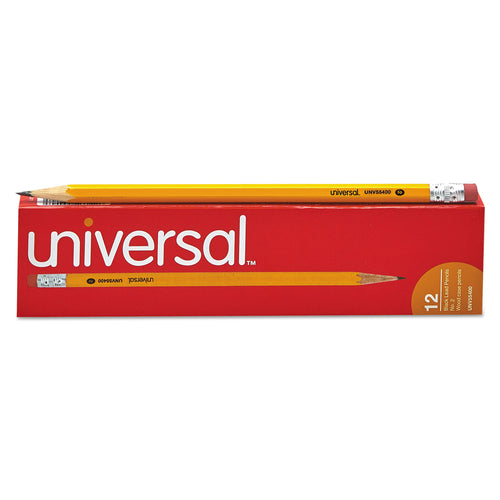 #2 Woodcase Pencil, HB (#2), Black Lead, Yellow Barrel, Dozen - 