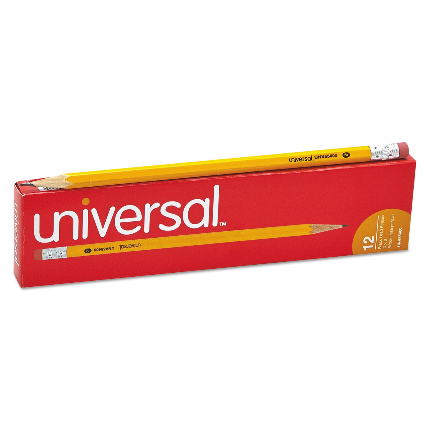 #2 Woodcase Pencil, HB (#2), Black Lead, Yellow Barrel, Dozen - 