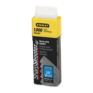 SharpShooter Heavy-Duty Tacker Staples, 0.38" Leg, 0.5" Crown, Steel, 1,000/Box - 