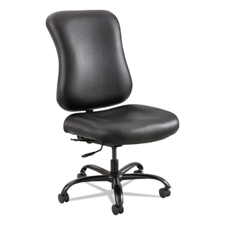 Optimus High Back Big and Tall Chair, Vinyl, Supports Up to 400 lb, 19" to 22" Seat Height, Black - 
