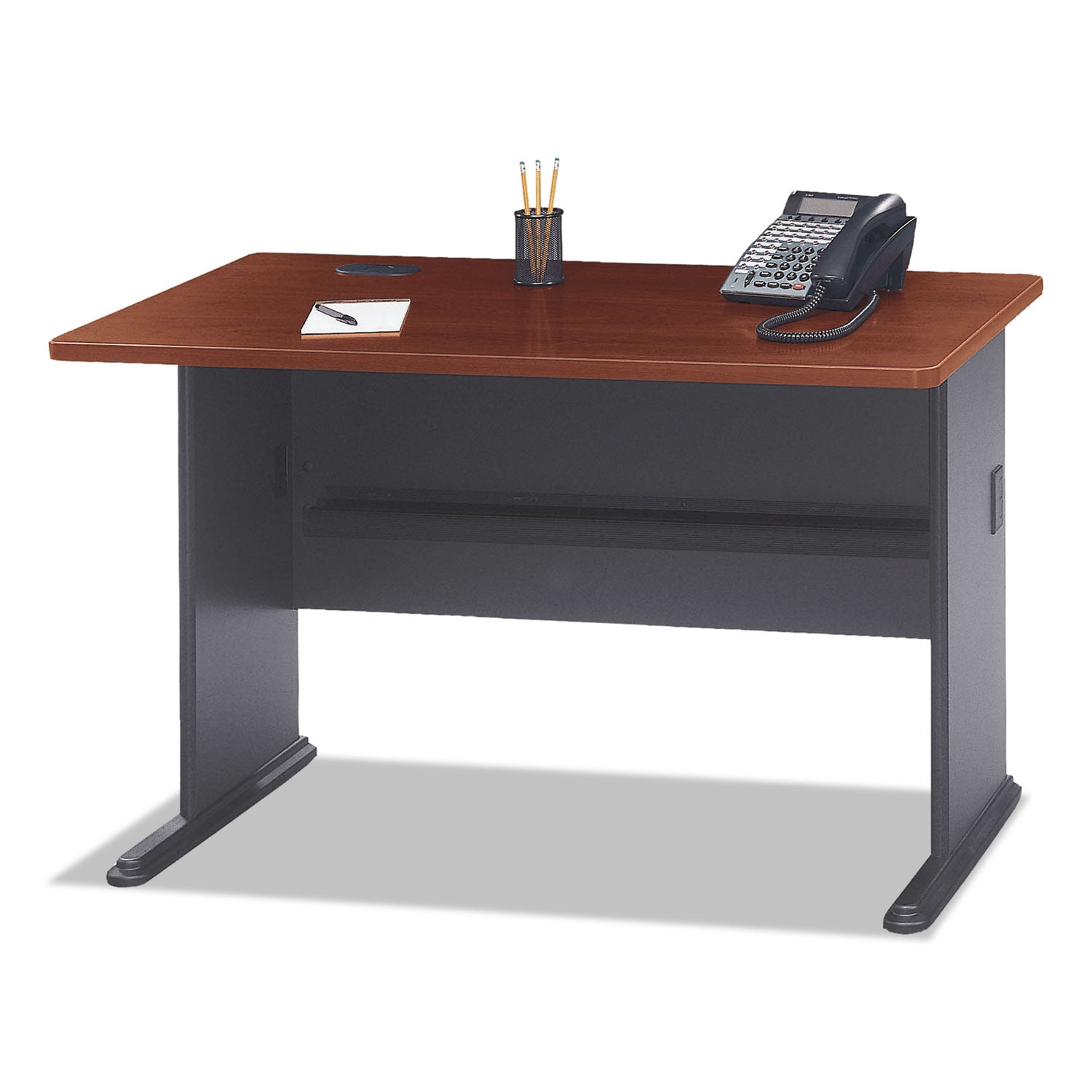 Bush - Series A Workstation Desk, 48w x 26-7/8d x 29-7/8h, Hansen Cherry/Galaxy, Sold as 1 EA - 4