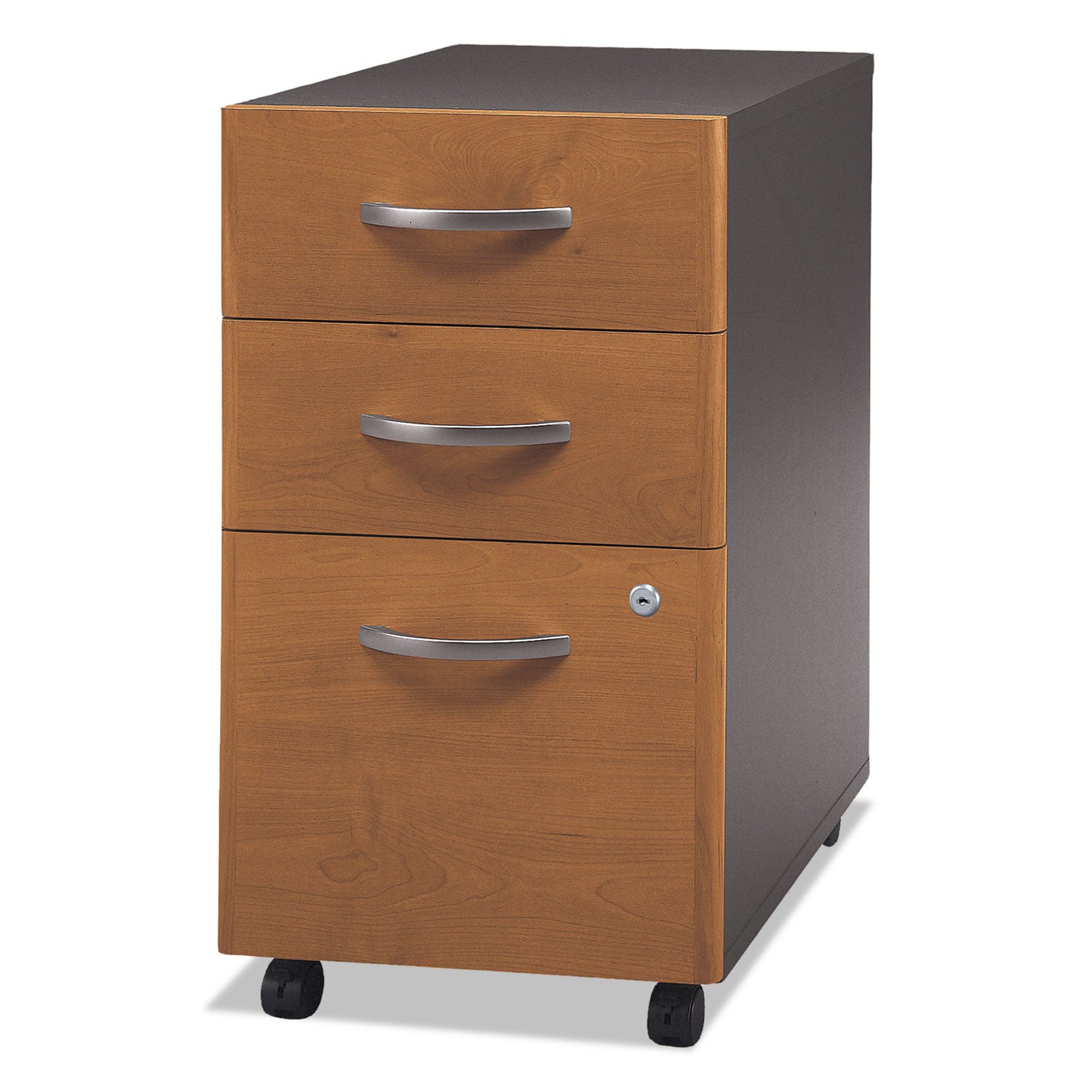 Series C Mobile Pedestal File, Left/Right, 3-Drawers: Box/Box/File, Legal/Letter/A4/A5, Cherry/Gray, 15.75" x 20.25" x 27.88