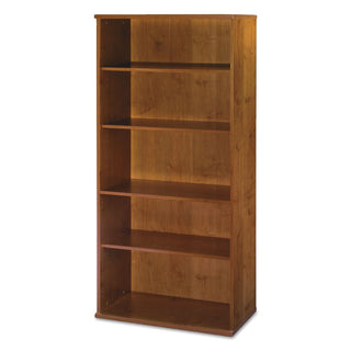 Series C Collection Bookcase, Five-Shelf, 35.63w x 15.38d x 72.78h, Natural Cherry - 