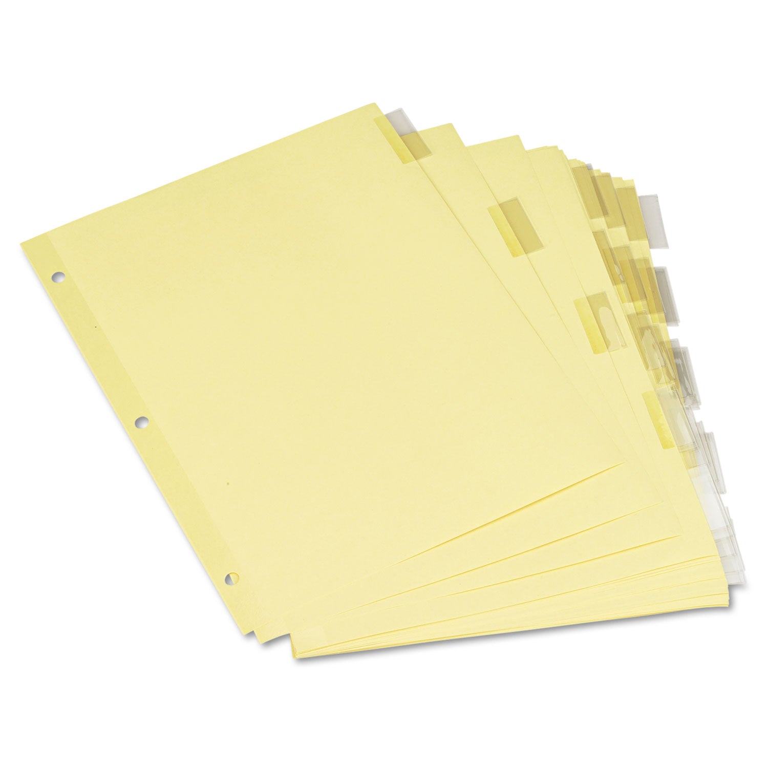 Insertable Tab Index, 5-Tab, 11 x 8.5, Buff, Clear Tabs, 6 Sets - 