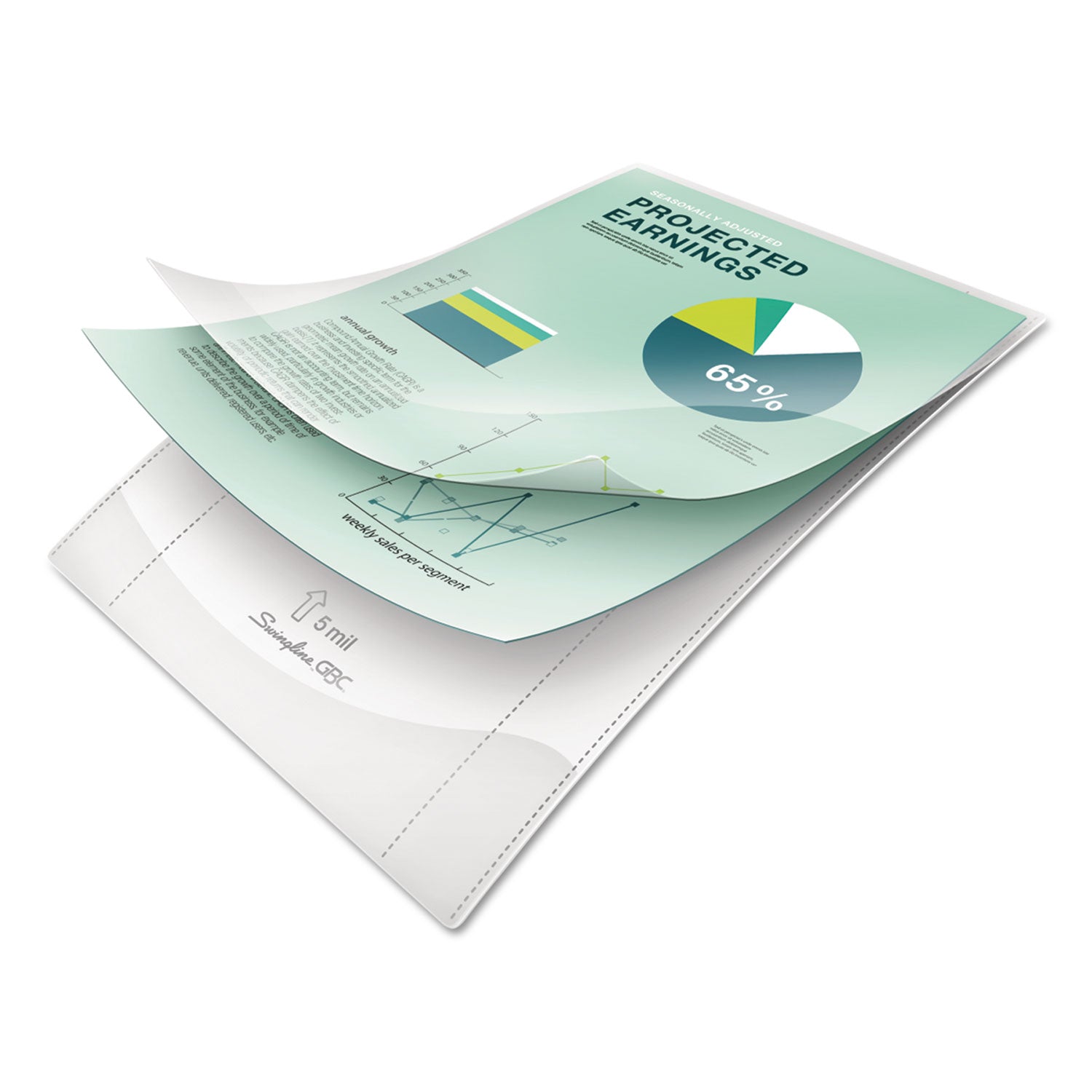 EZUse Thermal Laminating Pouches, 5 mil, 9" x 11.5", Gloss Clear, 10/Pack - 