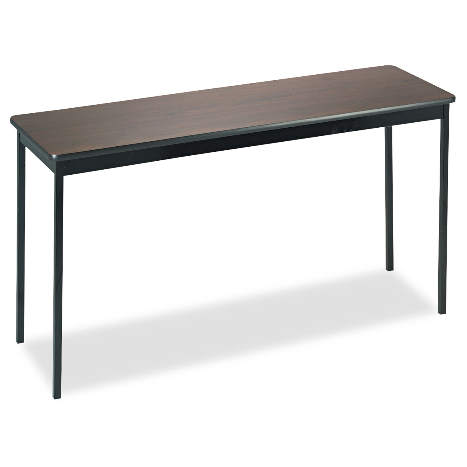 Utility Table, Rectangular, 60w x 18d x 30h, Walnut/Black - 