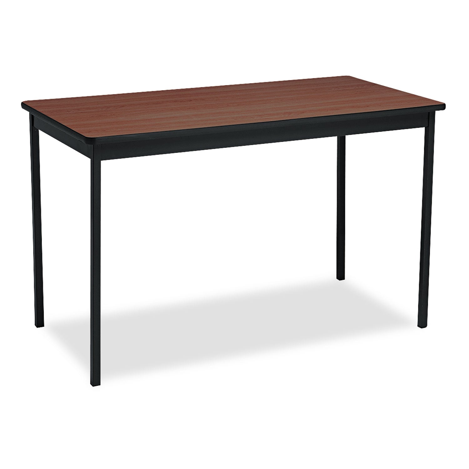 Utility Table, Rectangular, 48w x 24d x 30h, Walnut/Black - 
