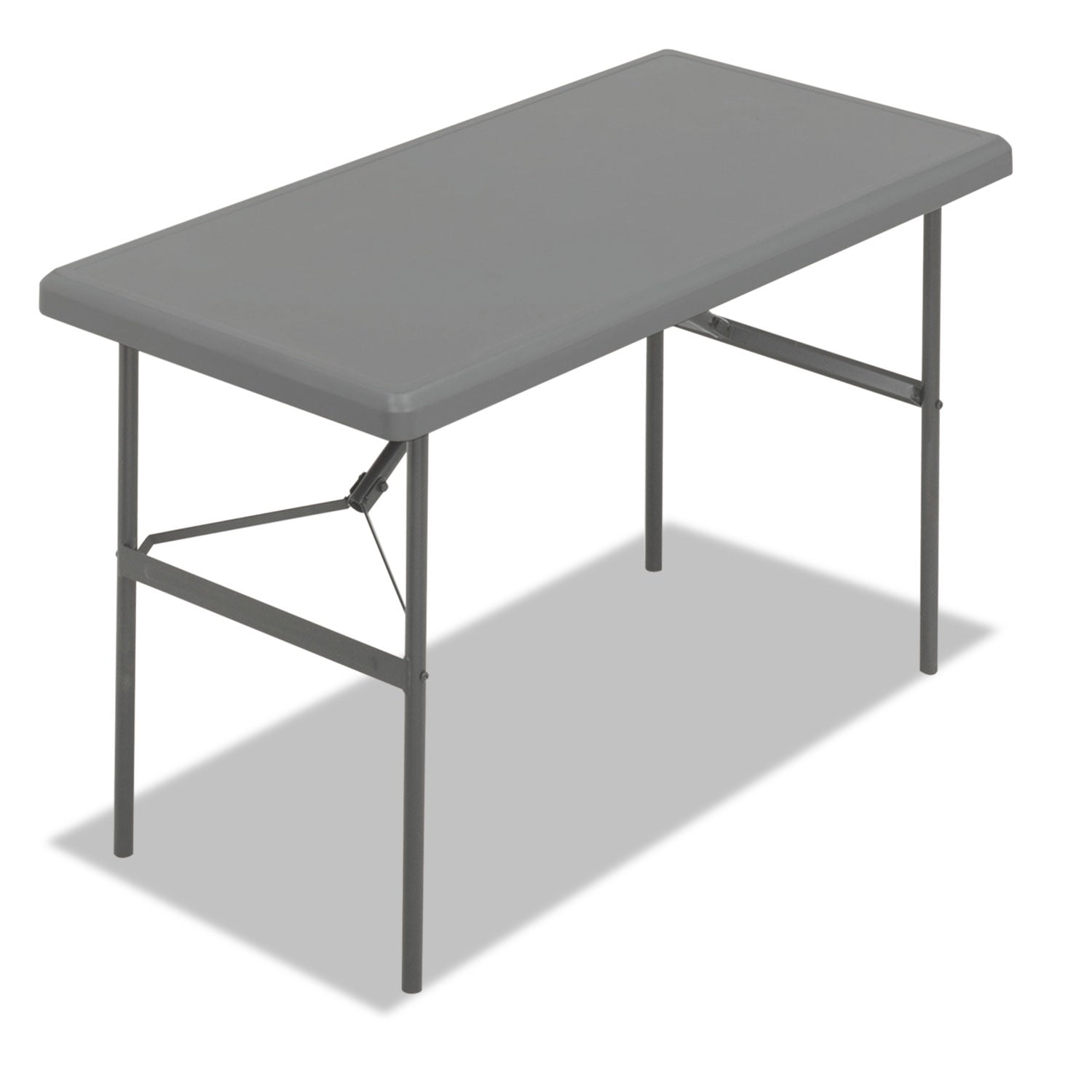 IndestrucTable Classic Folding Table, Rectangular, 48" x 24" x 29", Charcoal - 