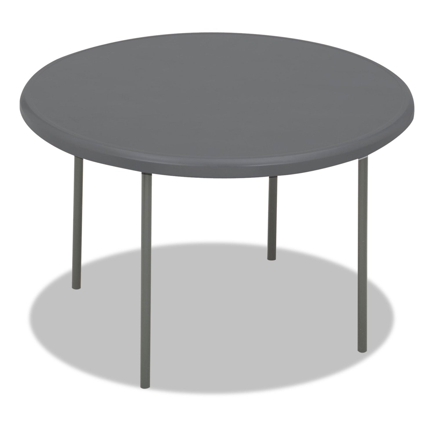 IndestrucTable Classic Folding Table, Round, 48" x 29", Charcoal - 