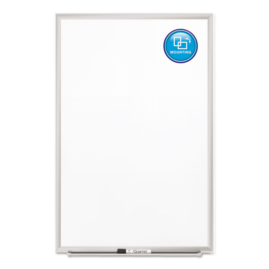 Classic Series Porcelain Magnetic Dry Erase Board, 36 x 24, White Surface, Silver Aluminum Frame - 