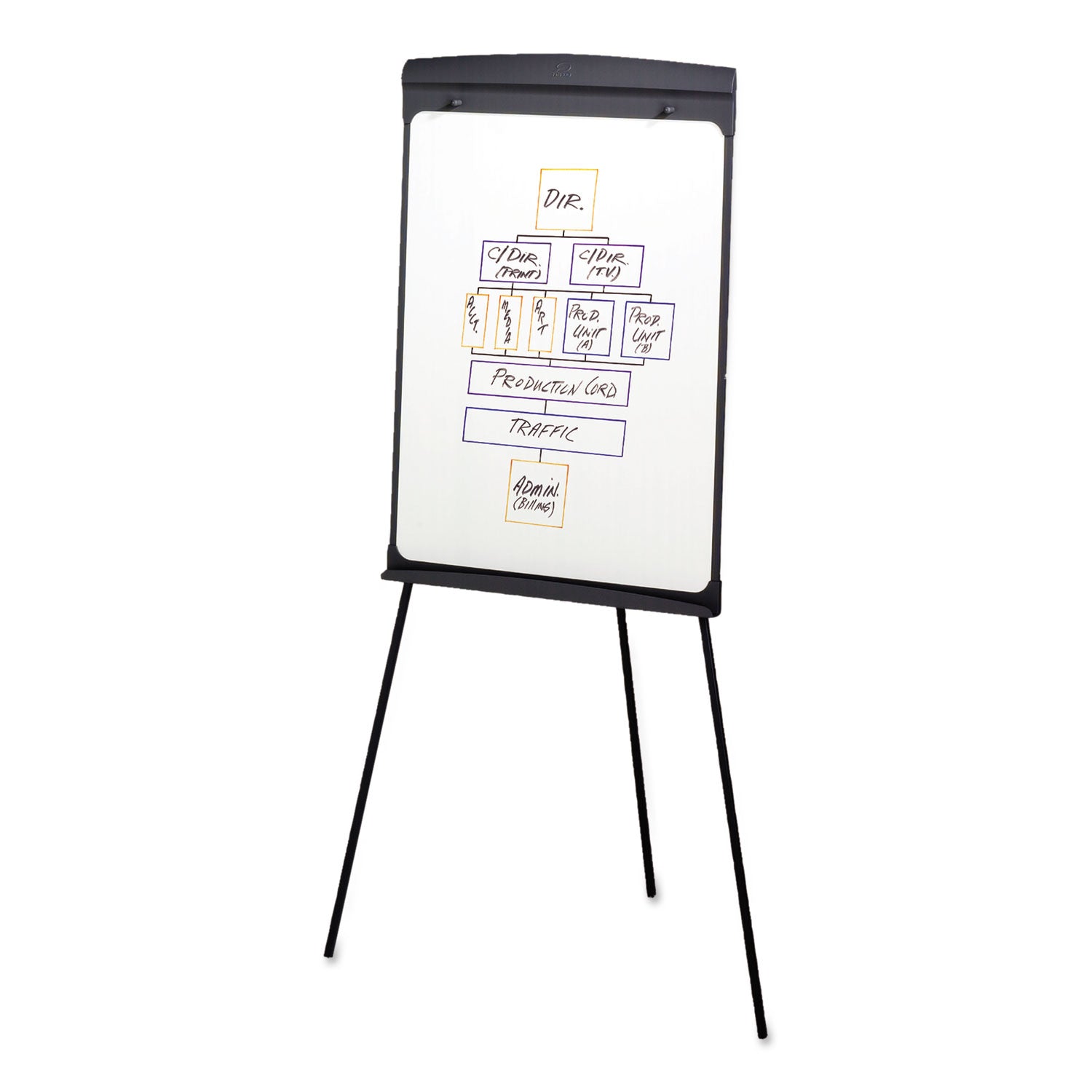 Magnetic Dry Erase Easel, 27 x 35, Graphite Surface, Graphite Plastic Frame - 