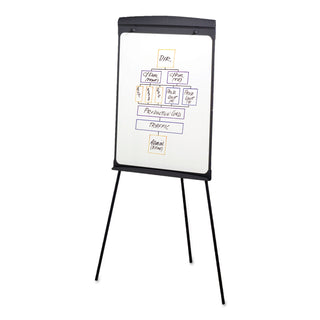 Magnetic Dry Erase Easel, 27 x 35, Graphite Surface, Graphite Plastic Frame - 