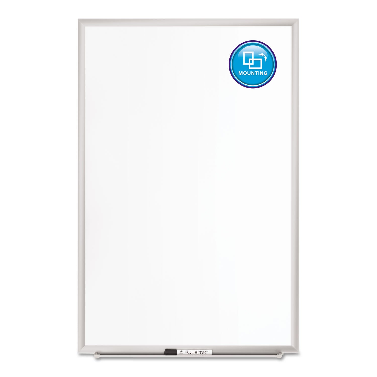 Classic Series Porcelain Magnetic Dry Erase Board, 60 x 36, White Surface, Silver Aluminum Frame - 