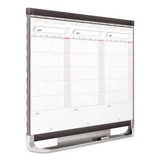 Prestige 2 Total Erase Three-Month Calendar, 36 x 24, White Surface, Graphite Fiberboard/Plastic Frame - 
