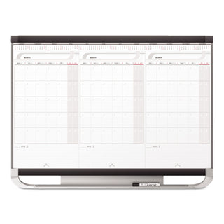Prestige 2 Total Erase Three-Month Calendar, 36 x 24, White Surface, Graphite Fiberboard/Plastic Frame - 