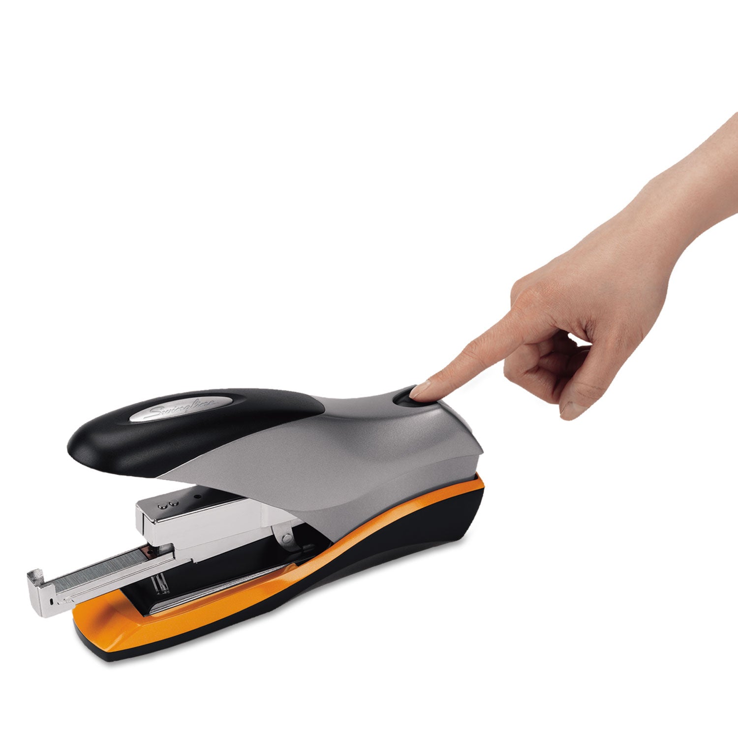 Optima 70 Desktop Stapler, 70-Sheet Capacity, Silver/Black/Orange - 