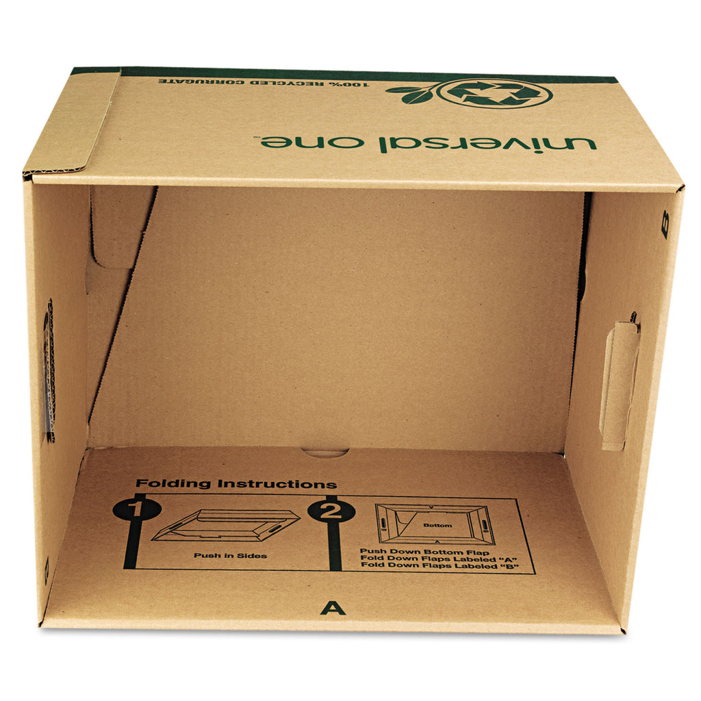 Recycled Heavy-Duty Record Storage Box, Letter/Legal Files, Kraft/Green, 12/Carton - 