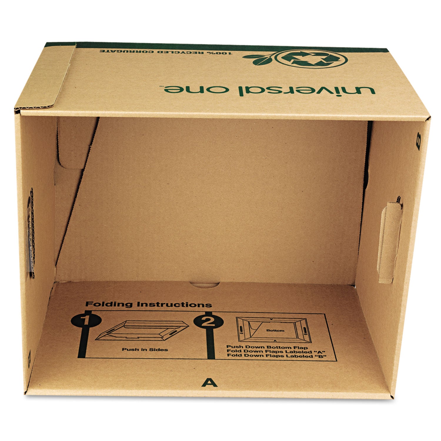 Recycled Heavy-Duty Record Storage Box, Letter/Legal Files, Kraft/Green, 12/Carton - 