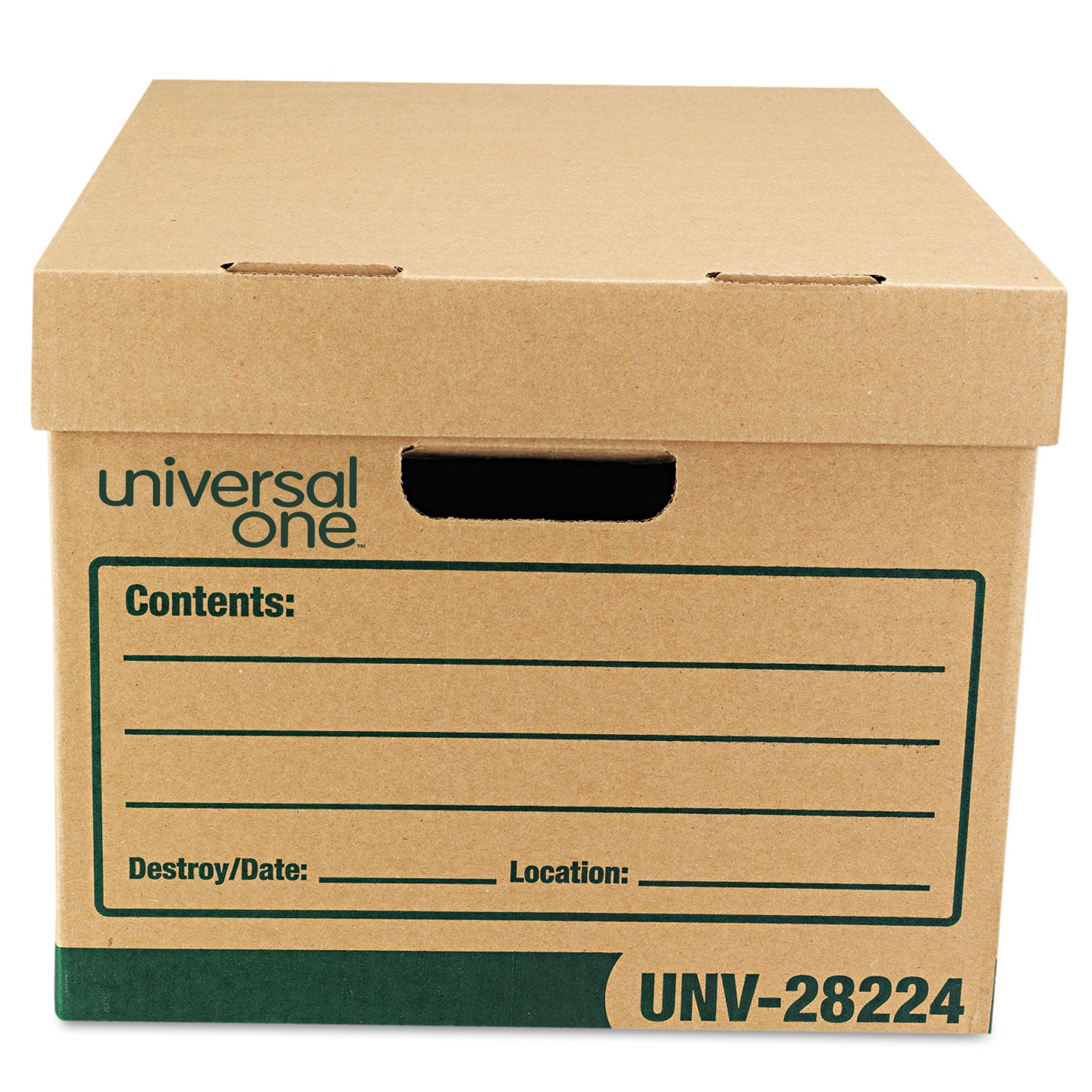 Recycled Heavy-Duty Record Storage Box, Letter/Legal Files, Kraft/Green, 12/Carton - 