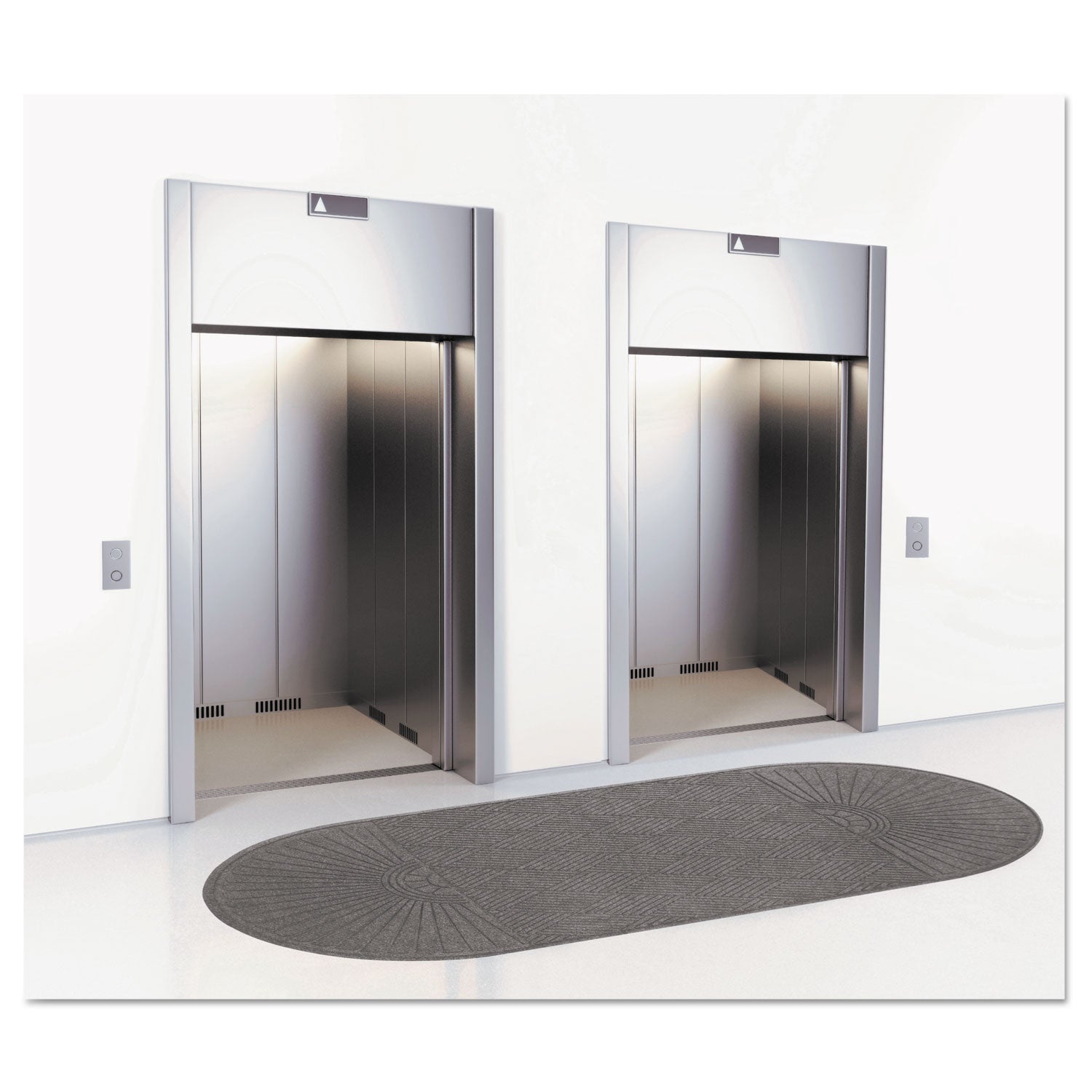 EcoGuard Diamond Floor Mat, Double Fan, 36 x 96, Charcoal - 