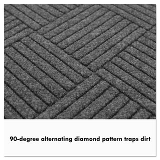 EcoGuard Diamond Floor Mat, Single Fan, 48 x 96, Charcoal - 