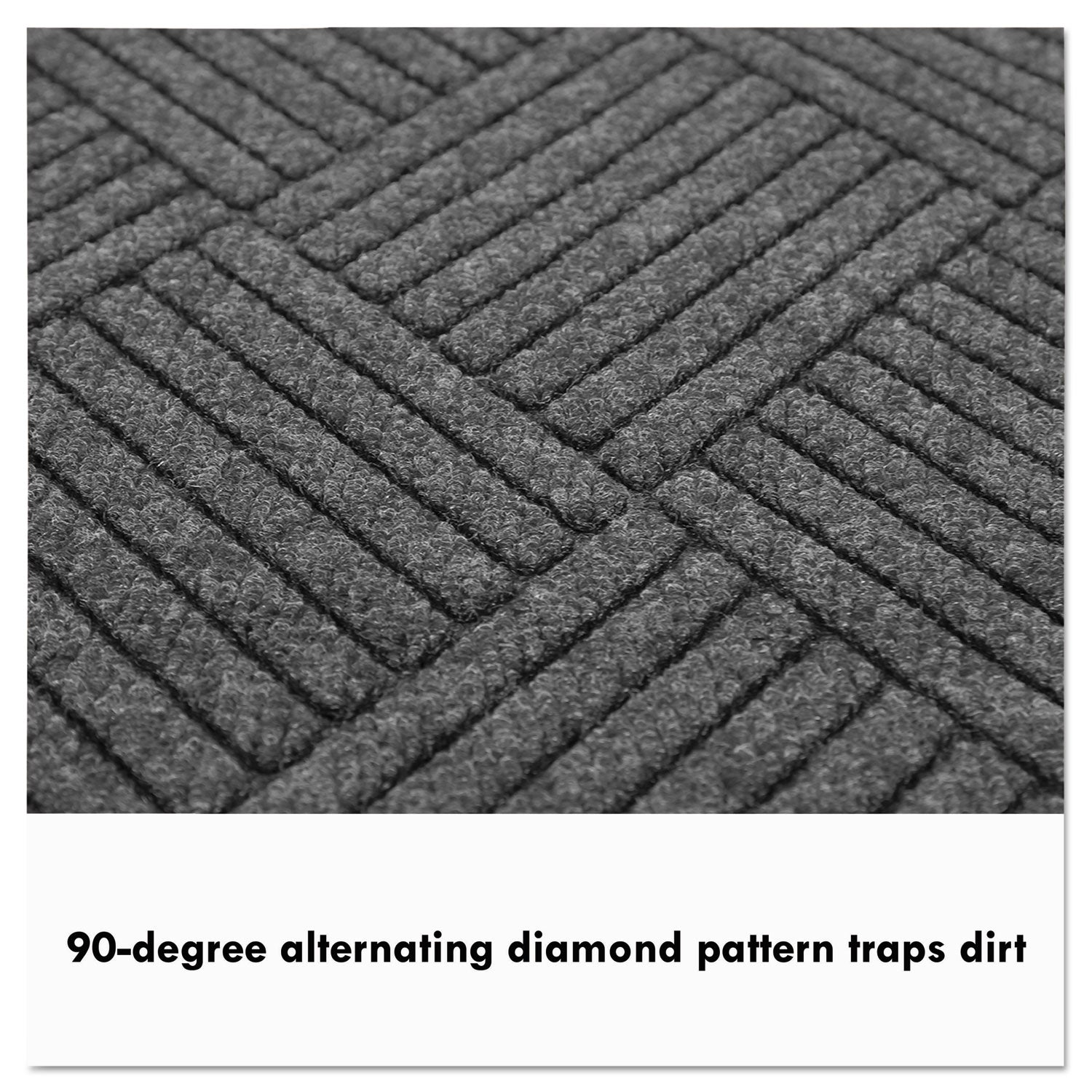EcoGuard Diamond Floor Mat, Single Fan, 36 x 72, Charcoal - 