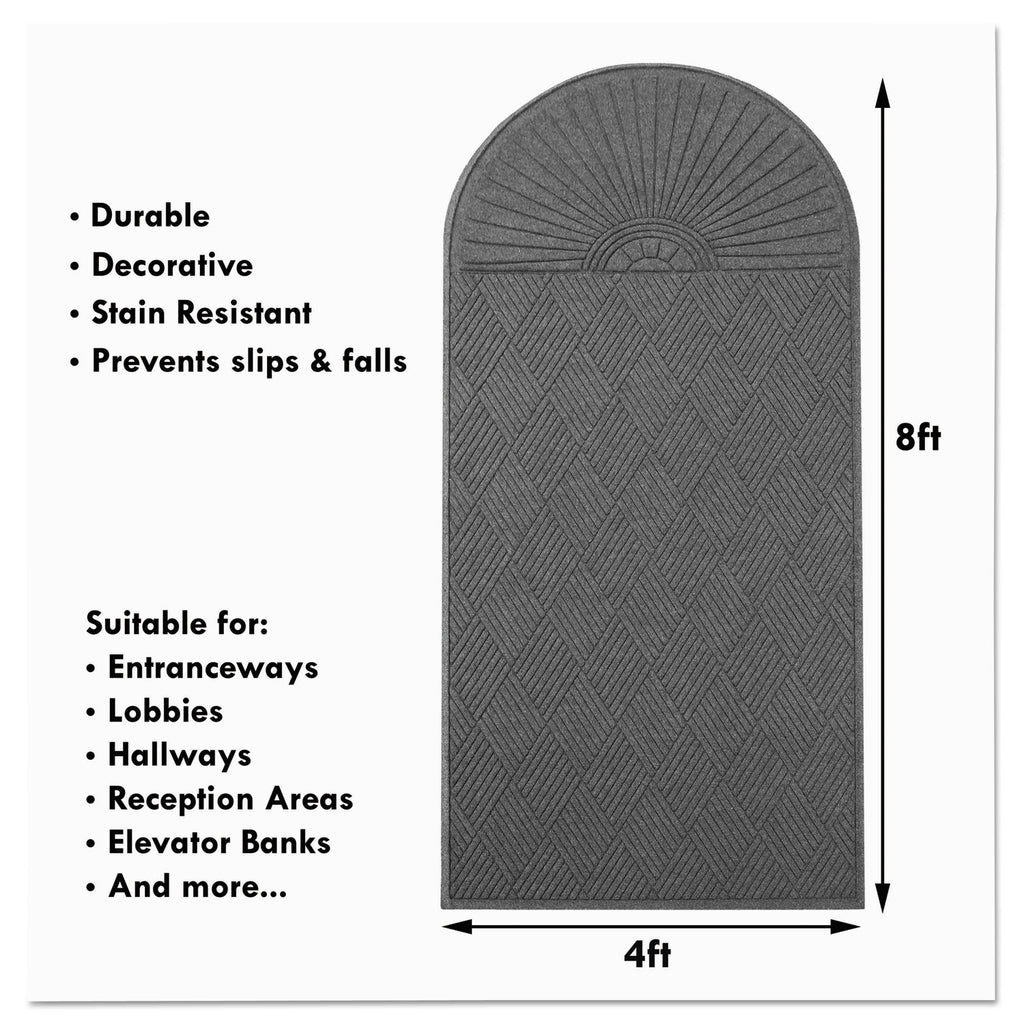 EcoGuard Diamond Floor Mat, Single Fan, 48 x 96, Charcoal - 