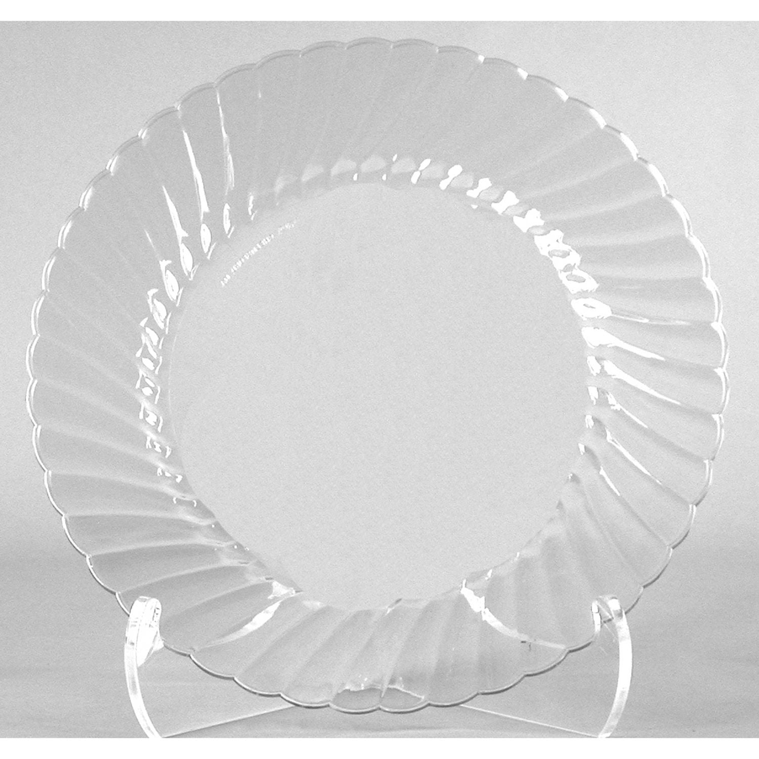 Classicware Plates, Plastic, 10.25" dia, Clear, 12/Bag, 12 Bags/Carton